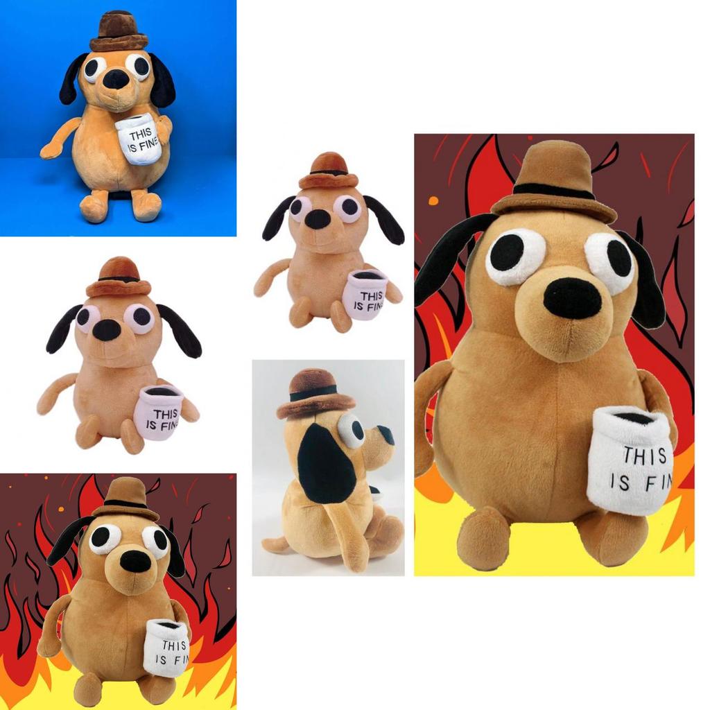 This Is Fine Dog Plush Toy Perfect Christmas And Birthday Gift For Kids And Dog Lovers