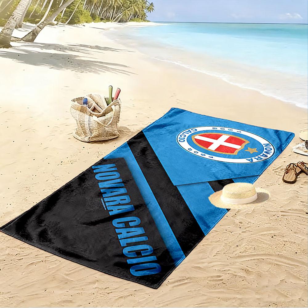 Giant Beach Blanket with Novara Calcio Italian Football Badge, Quick Dry Microfiber, Soft Portable, for Beach Pool Travel