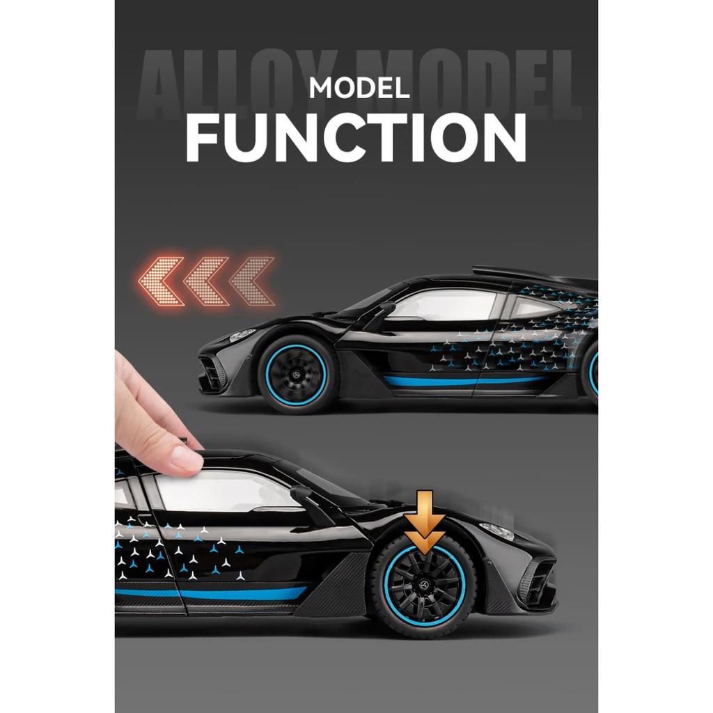 1/24 Benzs-One Alloy Sports Car Model Diecasts Metal Racing Car Vehicles Model Simulation Sound Light Collection Childrens Gifts