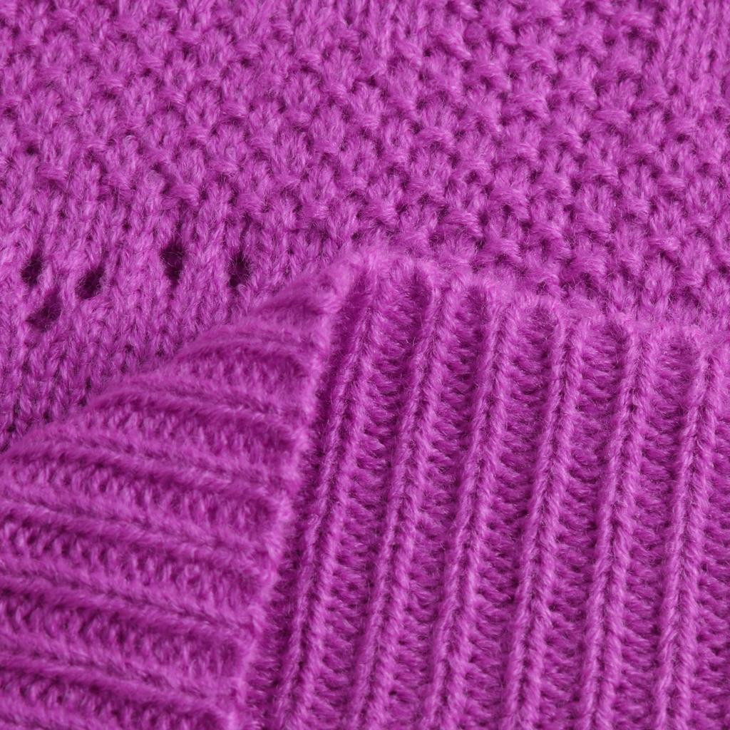 Damen Pullover mit herzförmigem, hohlem V-Ausschnitt und langen Ärmeln, Pulloverbluse, Strickpullover