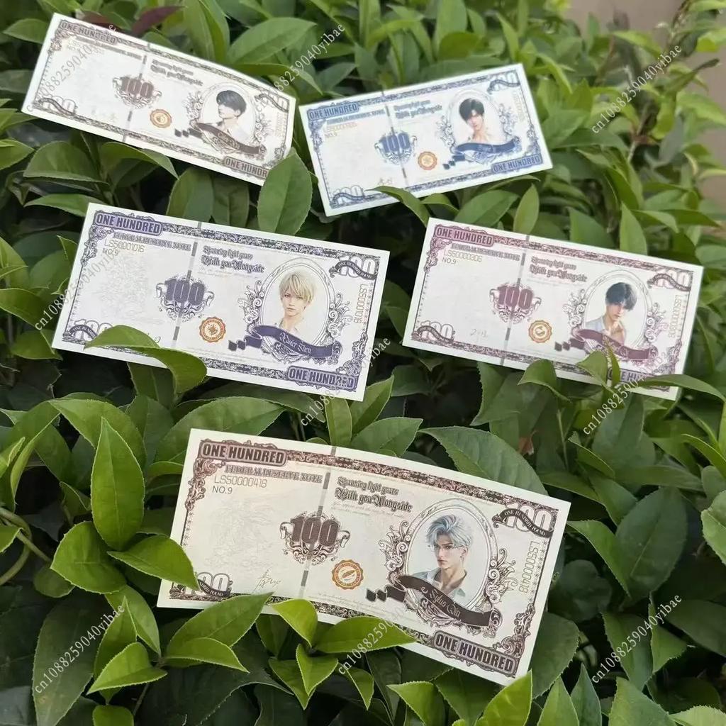 100 Sheets Love and Deepspace Sylus Caleb Rafayel Xavier Zayne Cosplay Anime Cartoon Banknotes Character Peripherals Fans Gifts