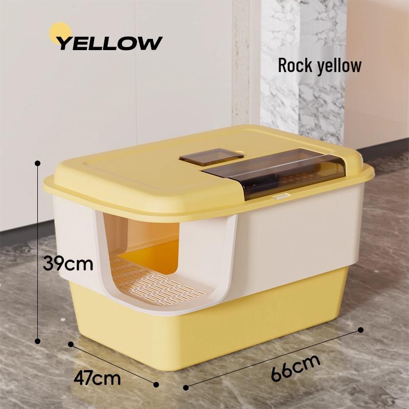Extra Large Enclosed Cat Litter Box - Anti-Splash, Corridor Design, Deodorizing Kitten Sandbox