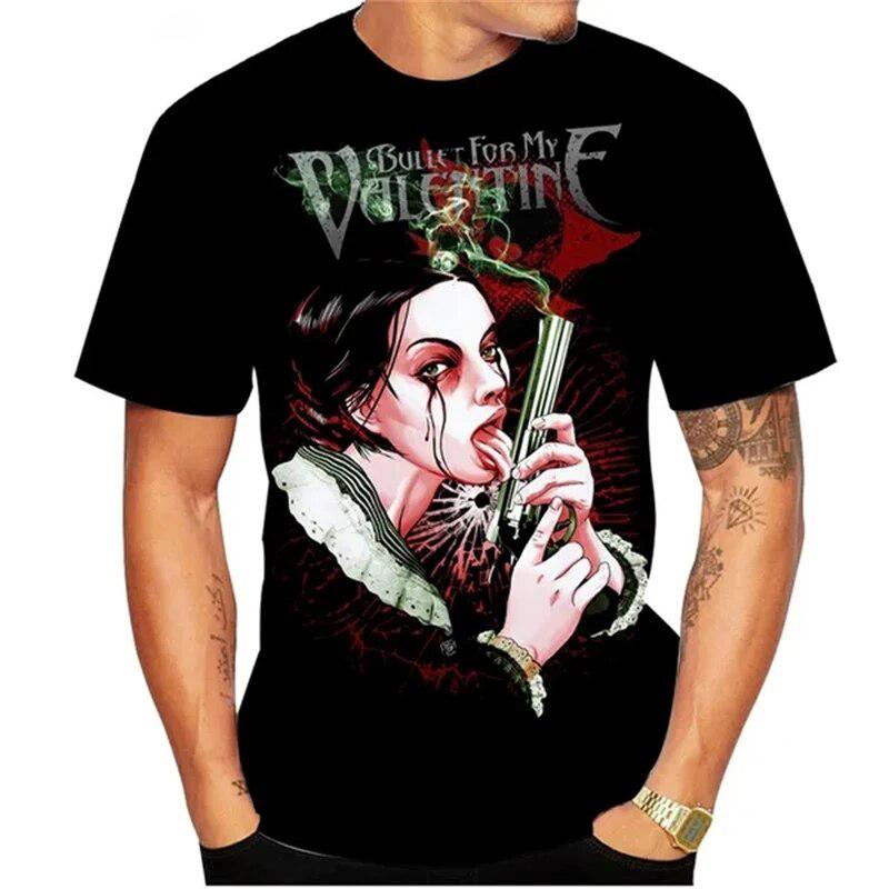 Letné topy Bullet For My Valentine Tričká Metal Rock Band 3D tlač Muži Ženy Ležérne Móda Nadrozmerné tričko s krátkym rukávom