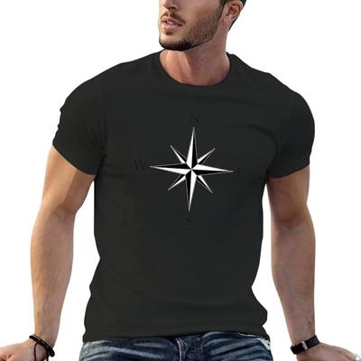 Neuer Windrosenkompass Segelkarte Weißes T-Shirt Kawaii Kleidung Hemden Grafik-T-Shirts Vintage T-Shirt Bluse Herrenbekleidung Stil