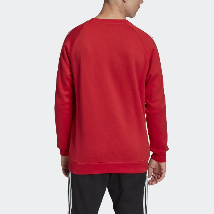Adidas Hanorac cu 3 dungi Originals Crewneck Bărbați Topuri Roșu FM3761