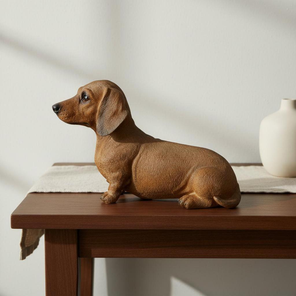 Dachshund Resin Figurine Detailed Craftsmanship Statue for Living Room