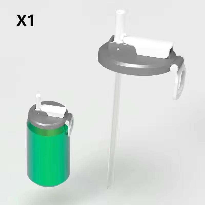 

Крышка для содовой для путешествий Крышка для содовой с соломинкой Многоразовая силиконовая крышка для стандартных банок с напитками для пикника Портативная крышка для сока пива с соломинкой