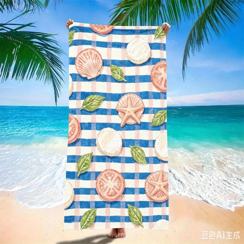 Vibrant Red Tomato Beach Towel - Quick Dry Microfiber with Realistic Fruit Print, Fun Sand Free Blanket for Summer Pool Party
