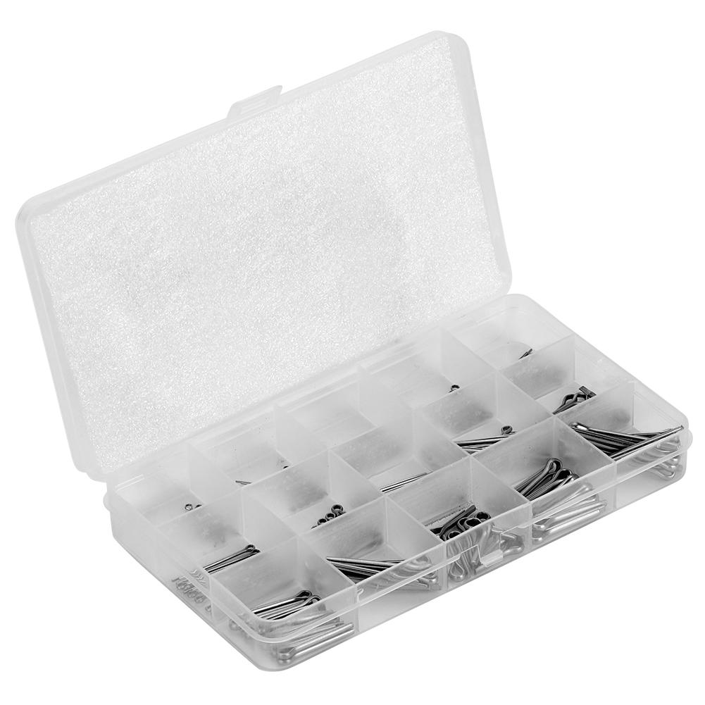 150-teiliges Set M1 M3 15 Arten von Edelstahl-Splintstiften Sortiment Kit Befestigungsmaterial