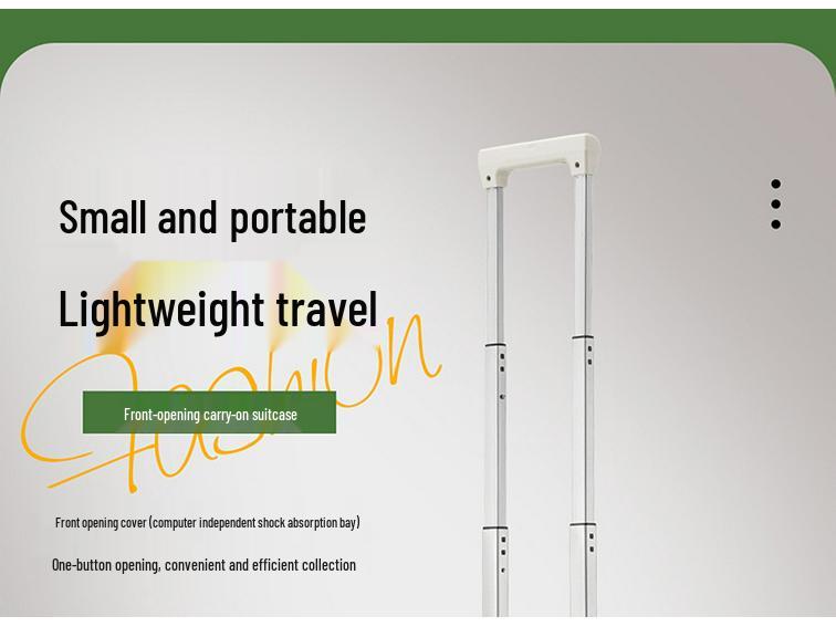 18-Inch Aluminum Carry-On Trolley Suitcase with Front Opening - Compact, Durable for Men, Women, and Students, Free Check-In