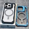 Shockproof Armor Transparent Magnetic Phone Case For iPhone 16 15 14 13 12 Pro Max Plus 11 For Magsafe Adsorption Cover