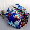 1pc Sonic the Hedgehog Automatic Opening Closing Umbrella, Portable 3-Fold Design, 8-Bone Iron Frame Outdoor Umbrella, Ideal Gift for Fans, Travelers,