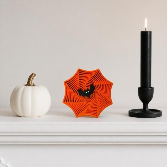 1/4Pcs 3D Printed Expanded Fidget Star, Halloween Ghost Bat Pumpkin Spider Fractal Star Toy, Stress Relief Expandable Star Sensory Desk Toy