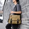 Men's Solid Color Canvas Crossbody Bag - Large Capacity, Versatile, Fashionable Messenger Bag for Commuting and Outdoor Use.