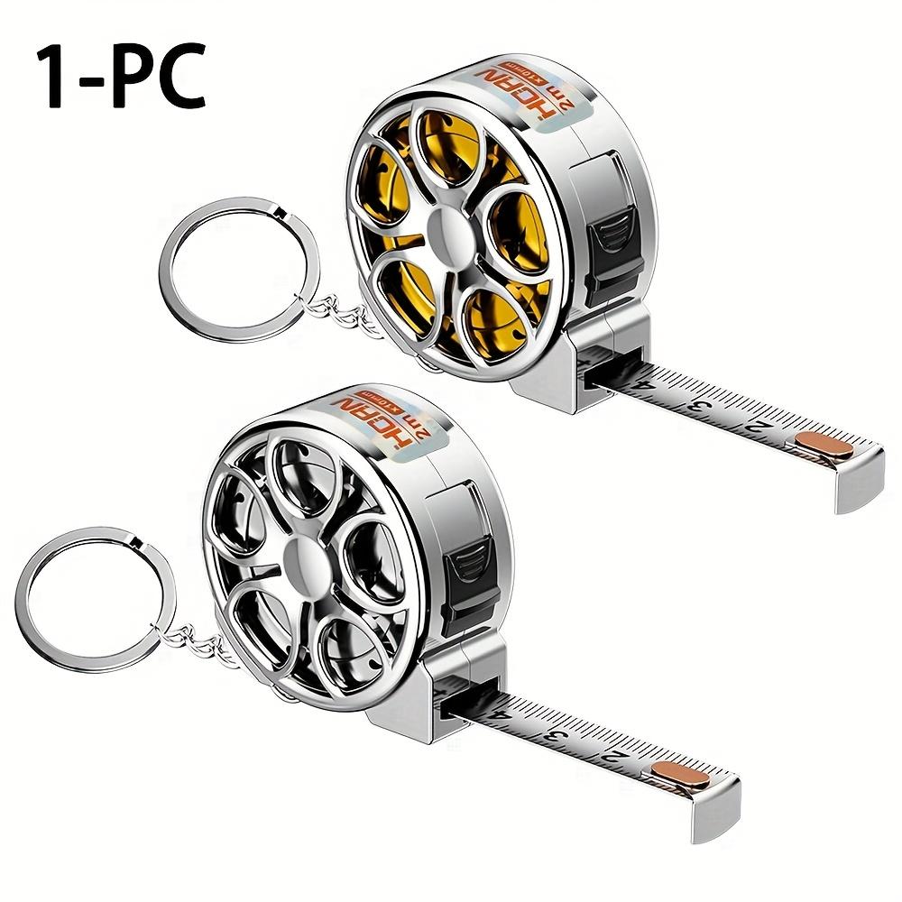 1pc Mini Keychain Tape Measure 2m Steel Tape Measure Delicate Small Steel Ruler, Metric & Imperial Dual Scale
