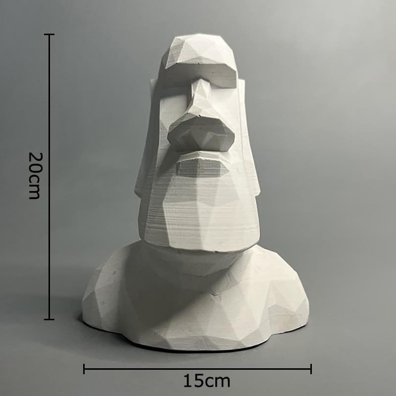 Moai Stone Statue Figure Plaster Statue Table Decoration Ornaments Creative Abstract Artwork Moai Sculpture Room Aesthetic Decor