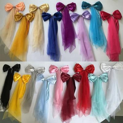 1Pcs Multi Color Chair Bandage Bowknot with Elastic Band Chair Sash Decoration Bow Knot Tie Wedding Chair Ribbon