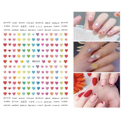 Nagelsticker Romantisch Bunt Selbstklebend Starke Haftung Abnehmbar Dekorativ DIY Valentinstag Herz Rote Lippen Serie Nail Art Aufkleber für Salon