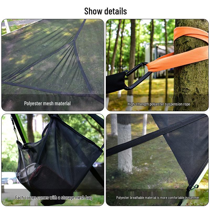 Multi-Person Aerial Tree Tent: Anti-Roll Mesh Outdoor Hammock Swing for Camping