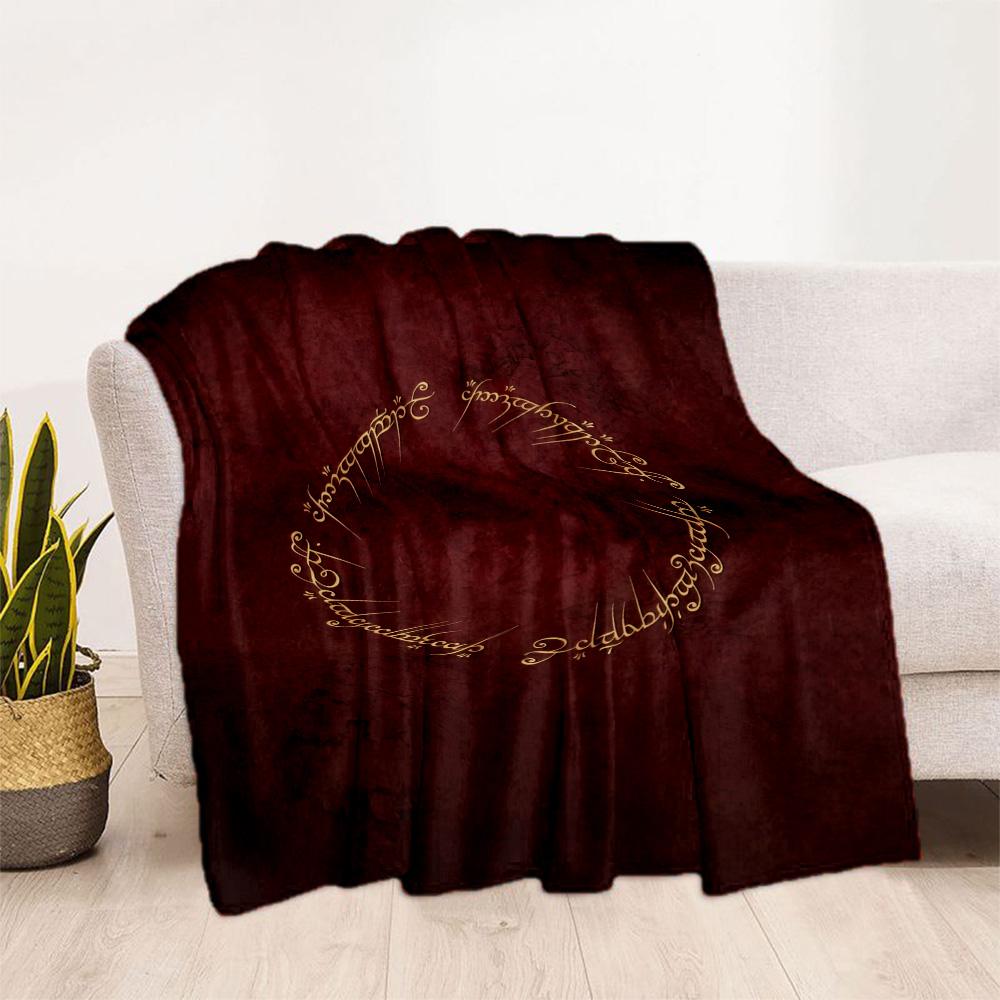 Lord Of The Rings Symbol Flannel Blanket-Soft and Suitable for Sofas,Beds,Offices,Travel,All Seasons,Great Gift for Holidays and Birthdays.