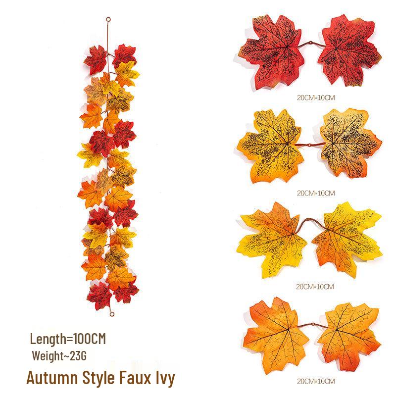 Autumn Maple Leaf Vine for Halloween and Thanksgiving: Outdoor Wall Hanging Decoration