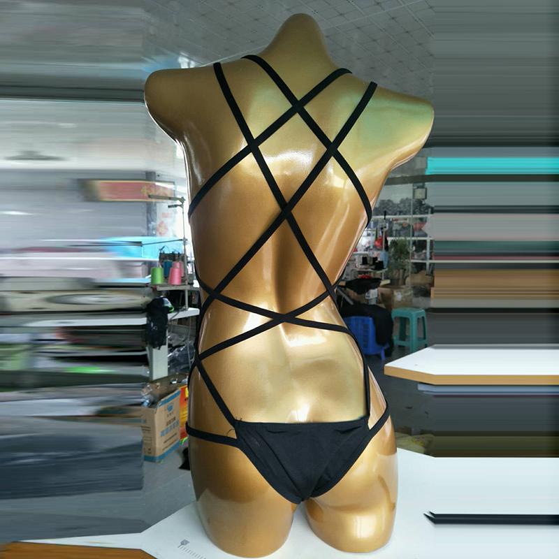 Salopetă erotică pentru femei Lenjerie intima Bretele Body negru Lenjerie de noapte Pijamale erotice Lenjerie sexy Femeie Costum de baie de vară fără mâneci pentru plajă