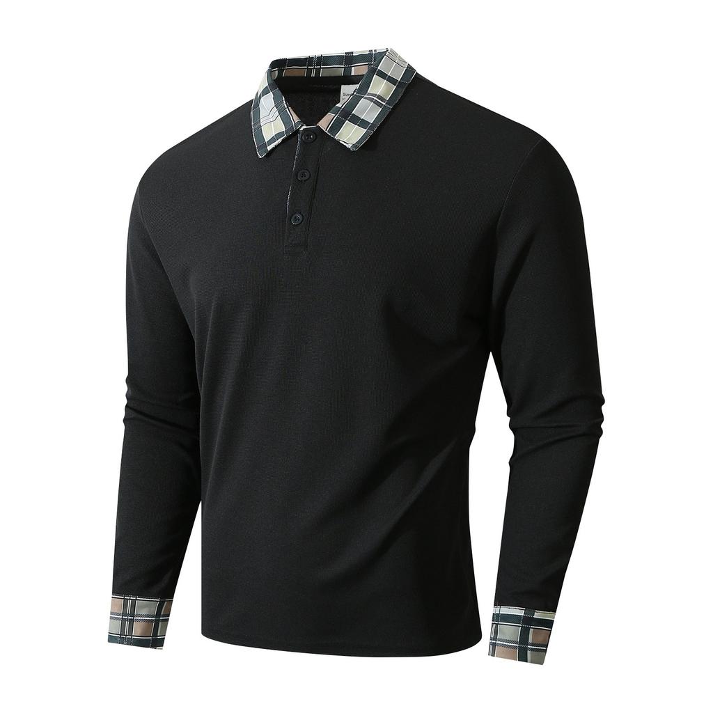 Men's Spring Solid Color Long Sleeve Lapel Shirt Men's Casual Fashion Shirt