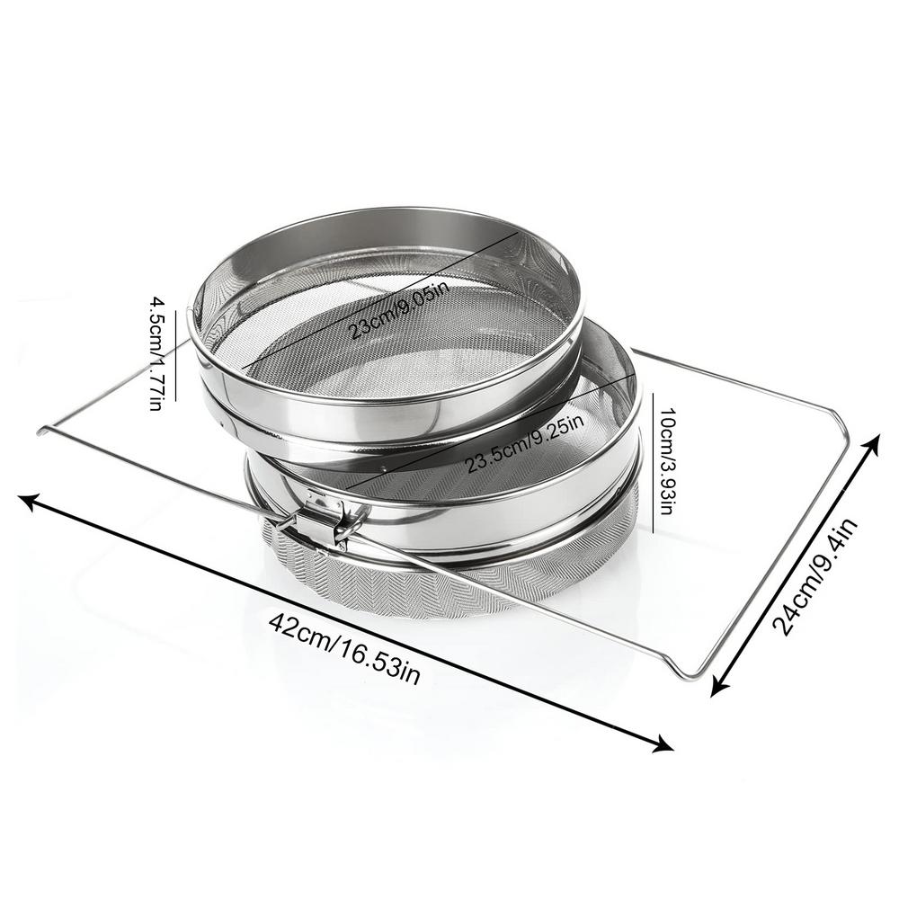 

Нержавеющая сталь Пчеловодство Двухслойный фильтр для меда Отстойник Дуршлаги Сита Для кухонных инструментов