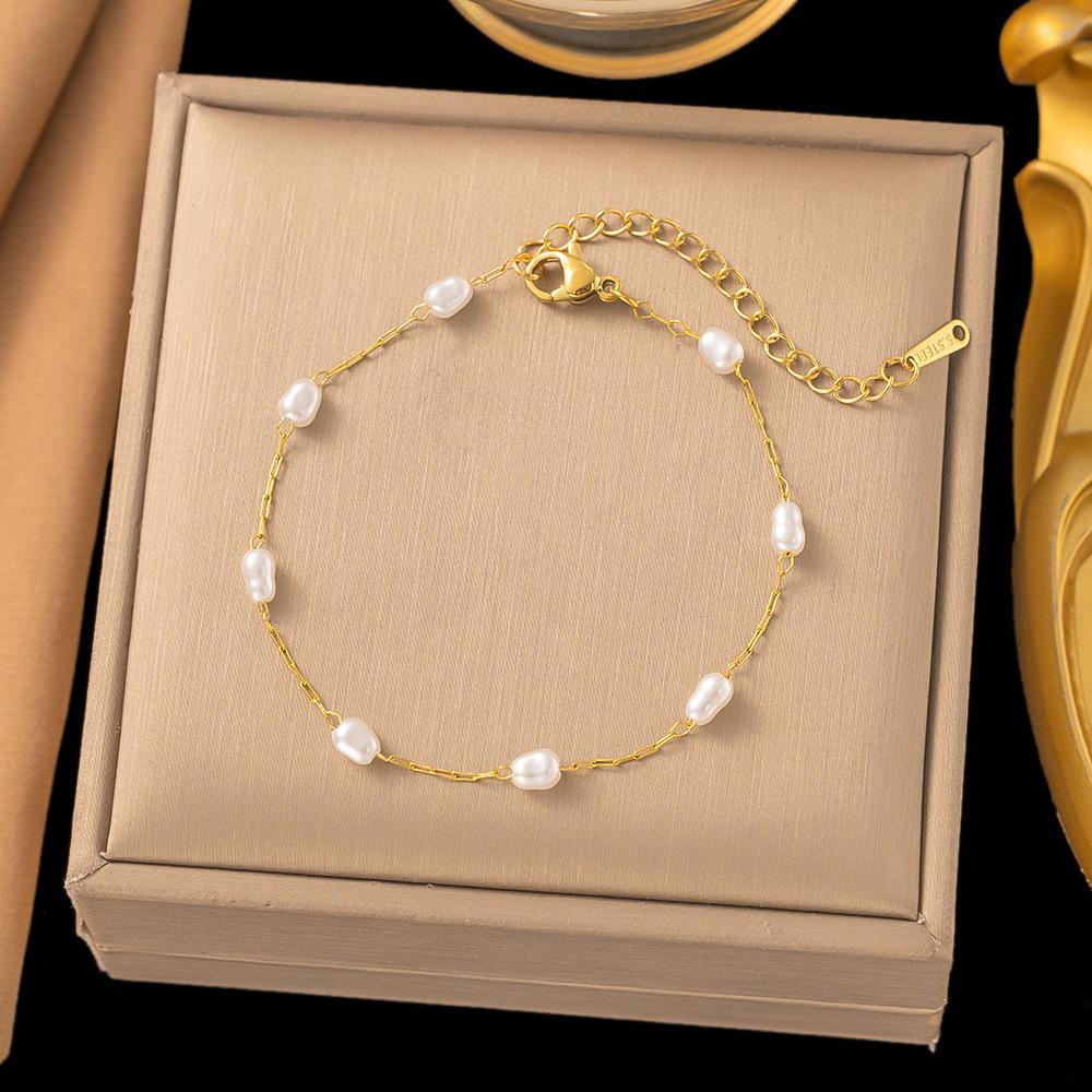 Summer New Temperament Versatile Baroque Pearl Necklace Women's Natural Stone Necklace Women's Simple and Advanced Sense