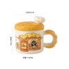 Cute Waffle Mug High-Value Souvenir Bread Ceramic Cup With Lid Office Girls Gift Water Cup