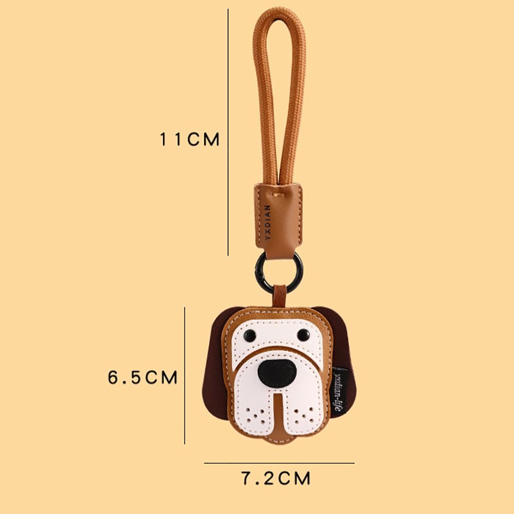Alloy Puppy Car Keychain Leather Small Pendant New Bag Charm  Birthday Gift
