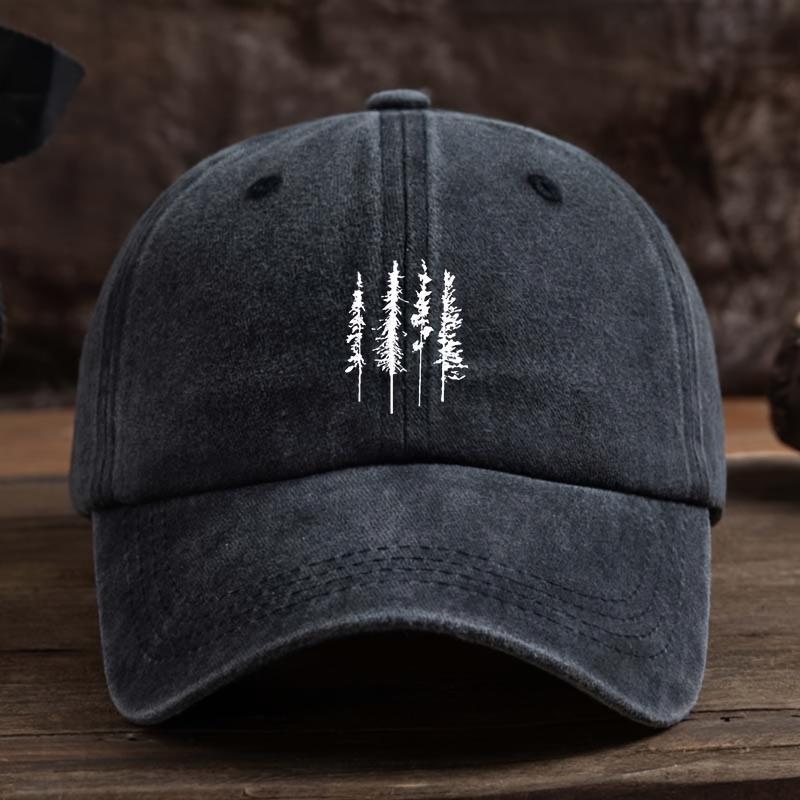 Four Trees Printed Baseball Hat Unisex Outdoor Hat Fashion Versatile Trend чёрный