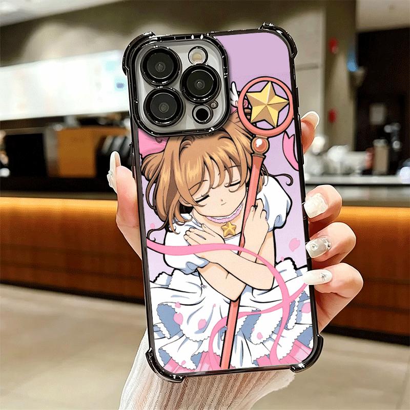 CardCaptor Sakura Anime Soft Phone Case For iPhone 15 16 17 Air 14 Pro Max 16E Plus 13 12 Mini Plating Anti-Fall Fundas