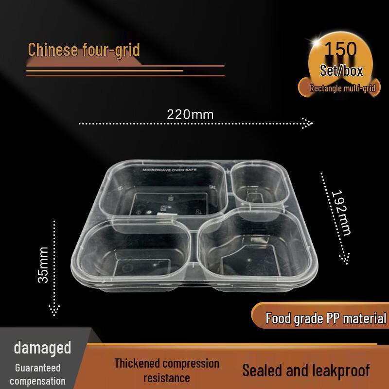 

4-Compartment Disposable Microwavable Food Containers