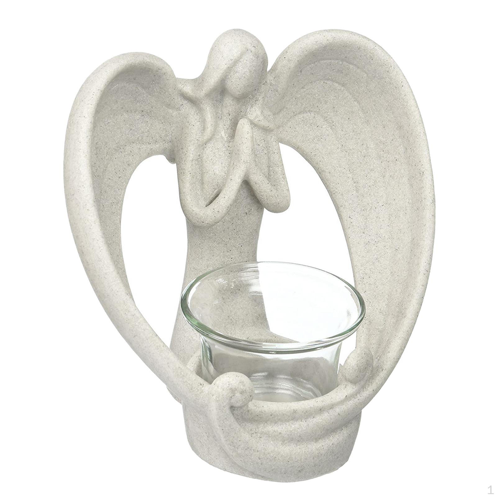 

Фигурка ангела из смолы, держатель для чайной свечи, мемориальная подставка для скорбящего светильника, настольное украшение