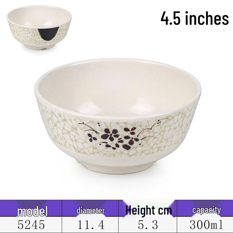Meichu 4.5-inch Melamine Rice Bowls (10-pack)