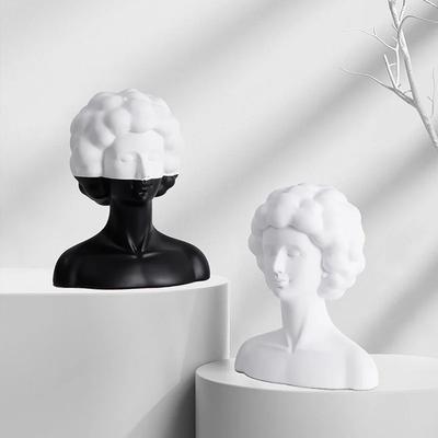Resin Handicraft Artificial Figure Sculpture Black and White Figurines Abstract Portrait Home Decoration Accessories