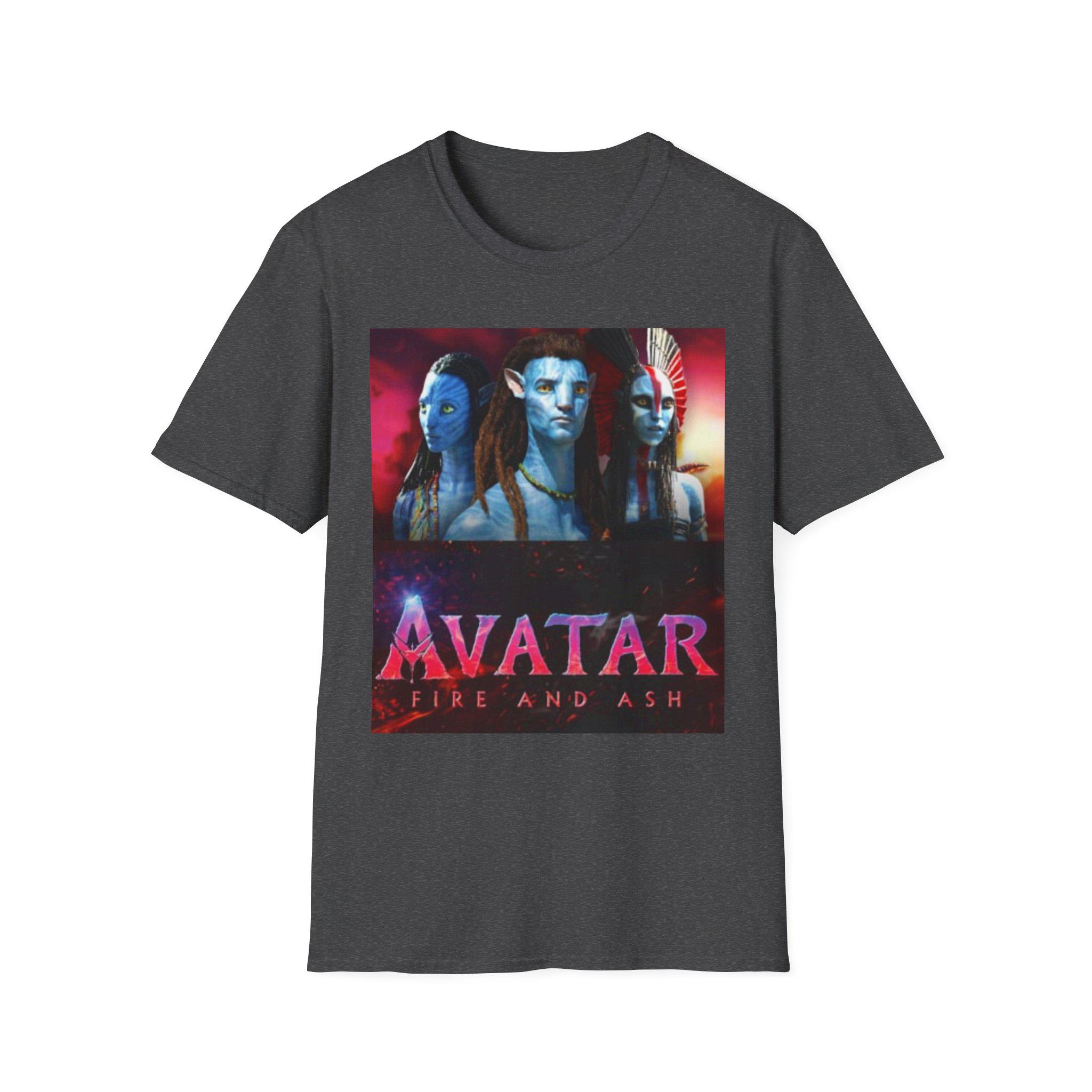 Avatar Vuur en As Sci-Fi Poster Vrijetijds T-shirt | Vurig Rood Cinematografisch Kunstwerk 100% Puur Katoen Bedrukt Ademend T-shirt XL gray