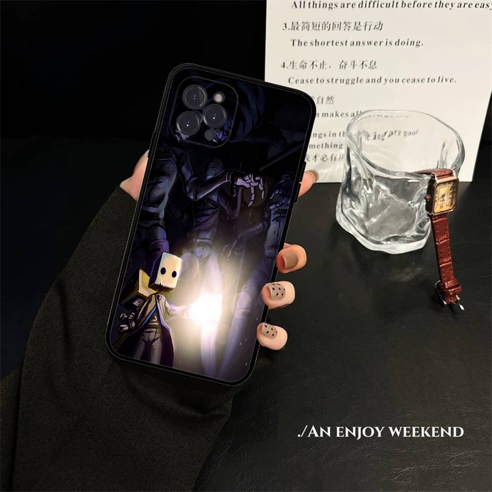 Game L-Little Nightmares Anime Phone Case For IPhone 16 Pro Max 15 17 Plus 14 13 12 Mini 11 Black Cover