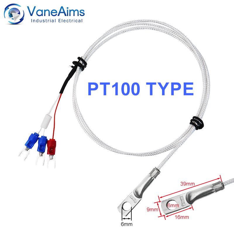 

Hole Washer Thermocouple VaneAims Type K J PT100 Temperature Sensor 0.5/1/2/3M Braided Cable For Temperature Controller J Type 0.5m