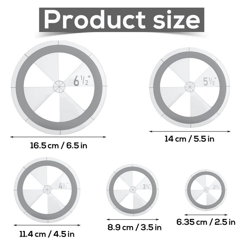 M-Modern-5 Pcs Circle Templates For Quilting Drafting Acrylic Round Quilt Circle Cutter Ruler