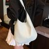 Popular simple casual commuter style large-capacity tote bag women's high-end lychee pattern soft leather messenger bag