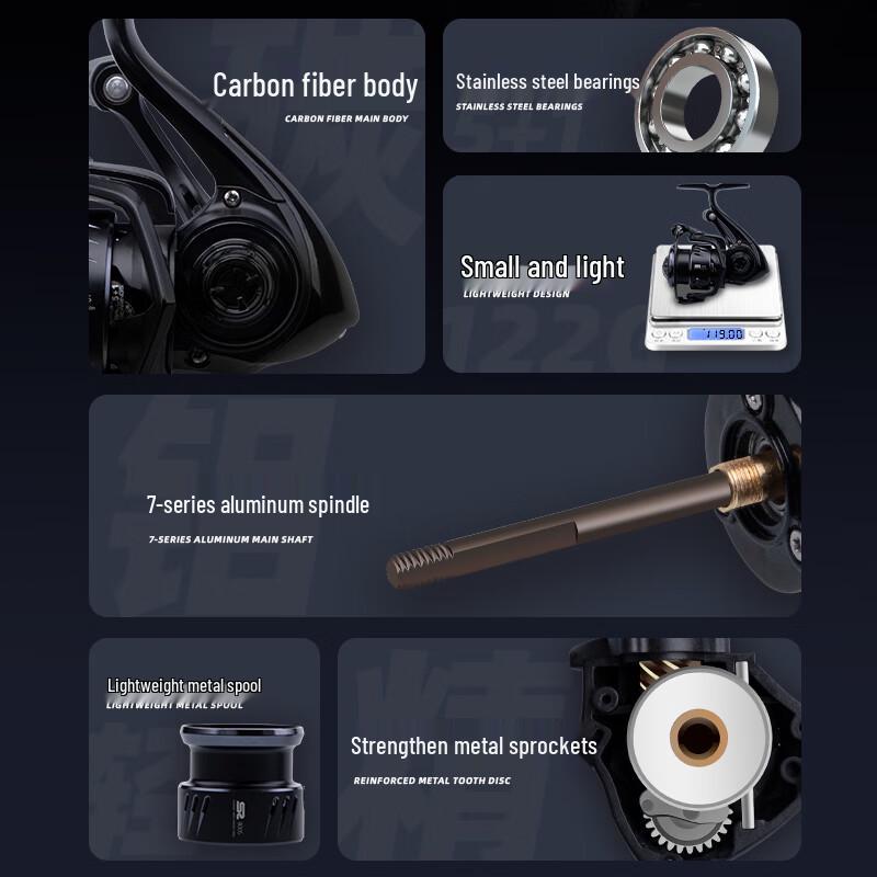 Fishing Enthusiast Ultralight Carbon Micro-Bait Spinning Reel