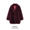 2024 Autumn Women's European & American Style Faux Fur Long Overcoat