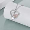 Elegant White K-Plated 'Love Heart' Mom Pendant Necklace Chic & Treasured Gift for Mother's Day