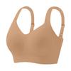 Seamless Wireless Bra for Women Comfortable Stretchy V Neck Soft Full Coverage Pullover Bralette with Wide Straps