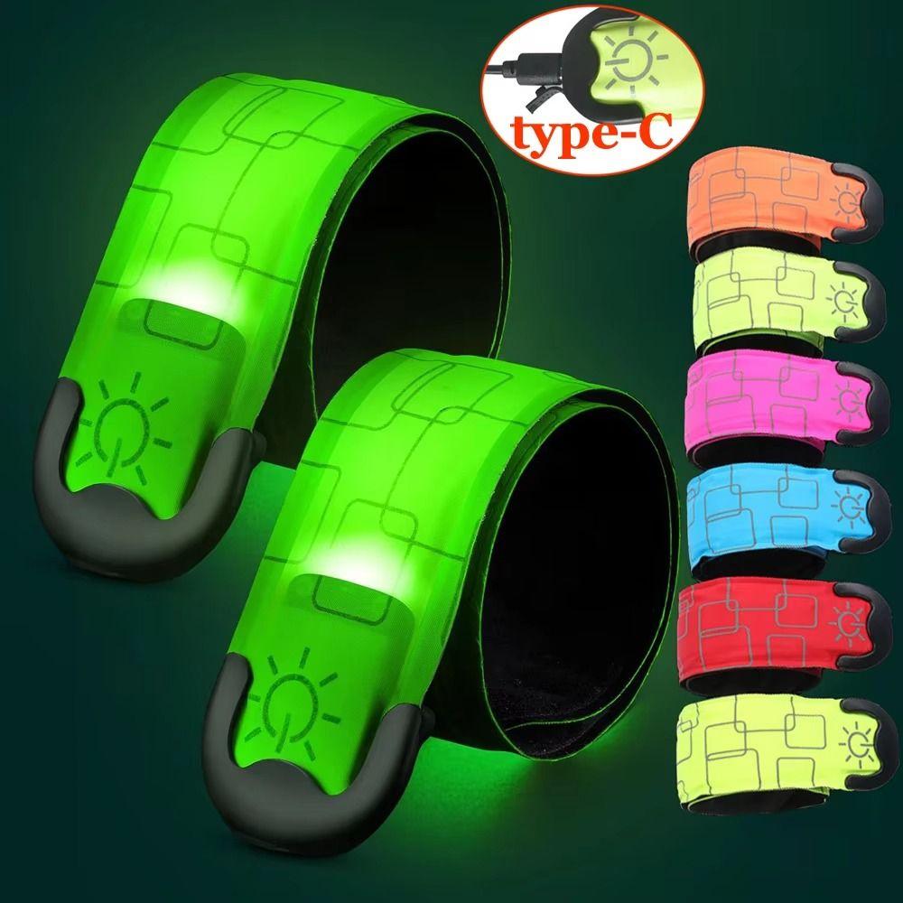 USB Rechargeable LED Light Band Battery Style Leg Warning Wristband Night Cycling Running