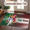 Benutzerdefinierter Teppich Cristiano Ronaldo Muster Druck Name Text Weicher Rutschfester Boden Teppich für Zuhause Innen Dekoration