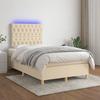 VidaXL Slatted Bed Base with Mattress and LED, Upholstered Bed, Double Bed, Adult Bedroom Interior Bed, 3135666