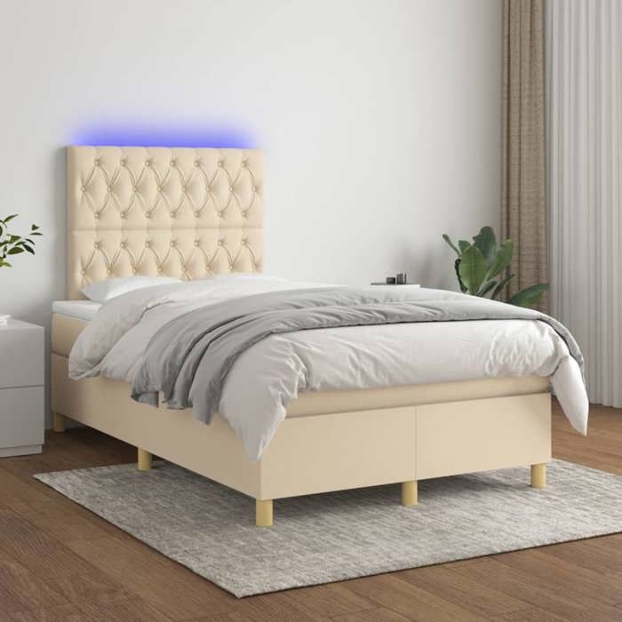 VidaXL Sommier à Lattes de Lit avec Matelas et LED, Lit Rembourré, Lit Double, Lit Adulte de Chambre à Coucher Intérieur, 3135666